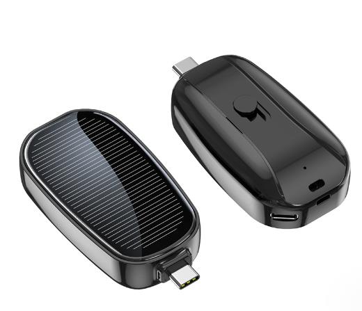 Carregador de telefone celular solar compacto Mini Keychain Power Bank - Energia de backup emergente portátil com capacidade de 1200mAh para telefones e dispositivos