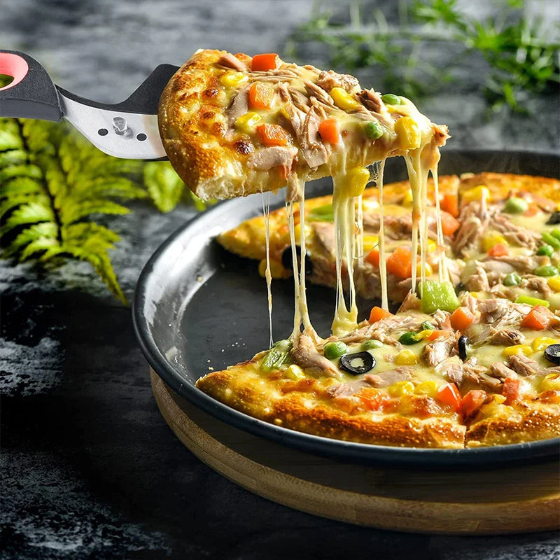 Tesoura de pizza em aço inoxidável, cortador de pizza, fácil corte, espátula de pizza, ferramentas com lâmina destacável ultra afiada